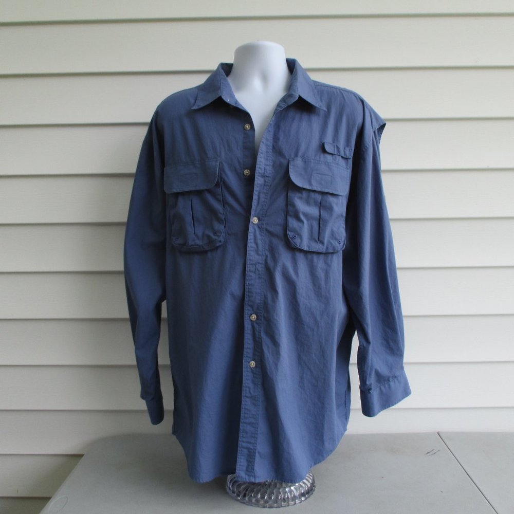 World Wide Sportsman Blue XXL Long Sleeve Vented Fishing Shirt